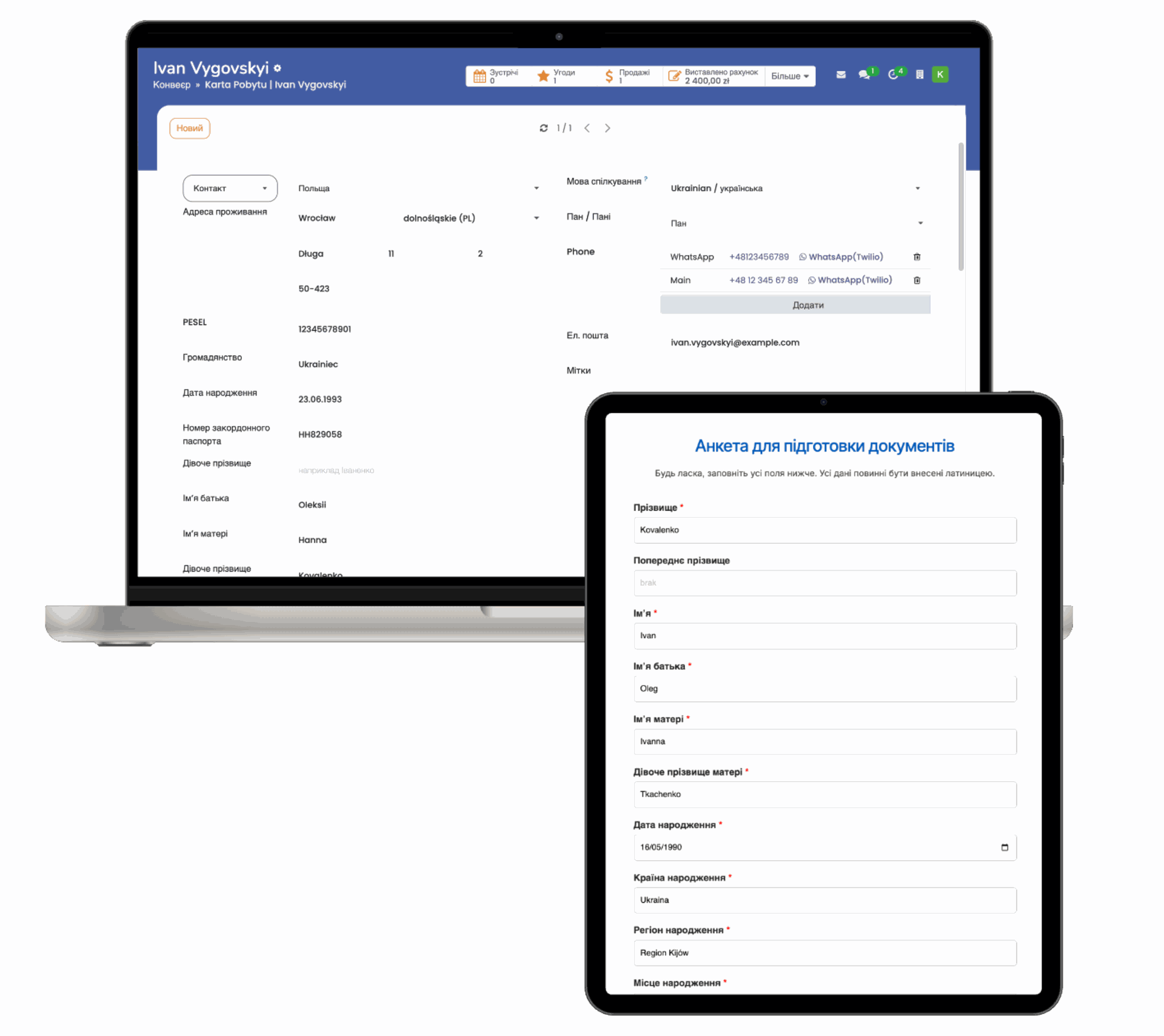 Create and send automatic client questionnaires. SmartLegalizator Automatic Questionnaire